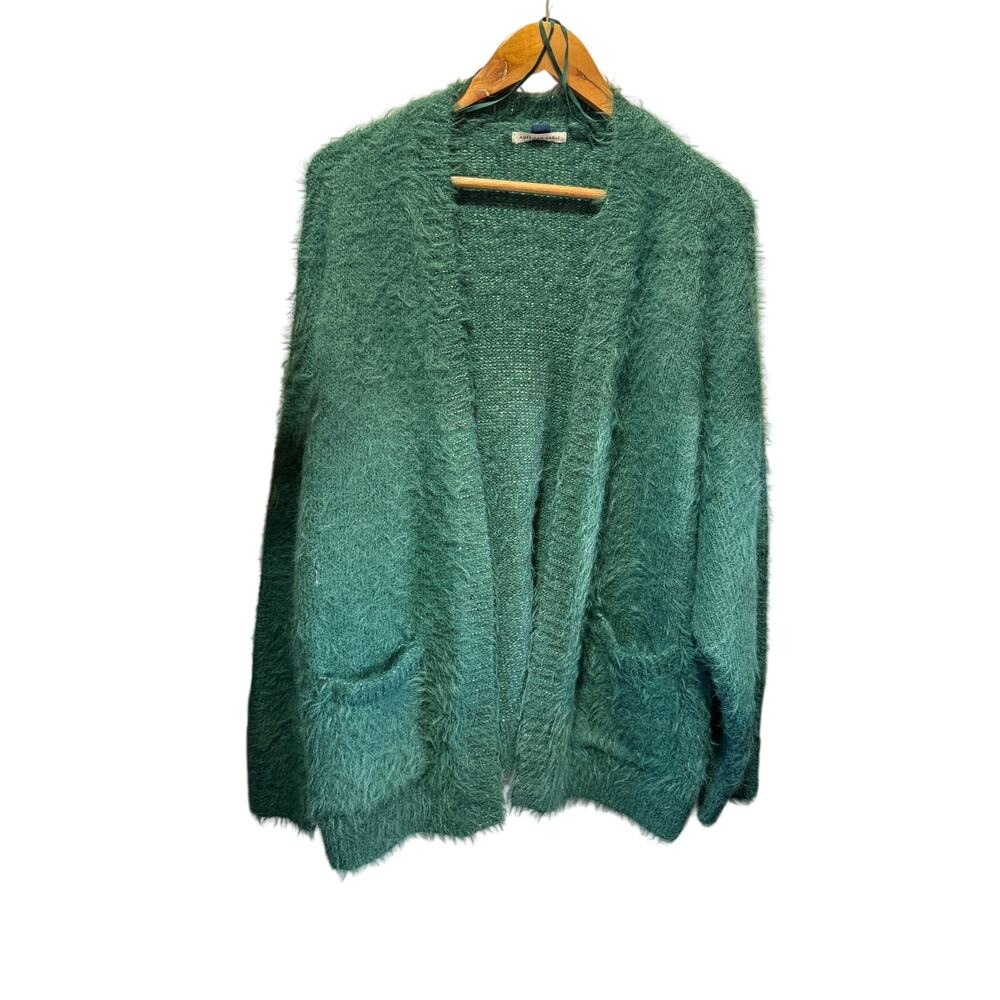 American Eagle Fuzzy Green Cardigan Size L